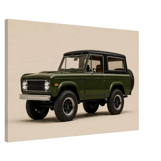 Side view of Olive Trail classic 4x4 canvas showing gallery wrapped depth