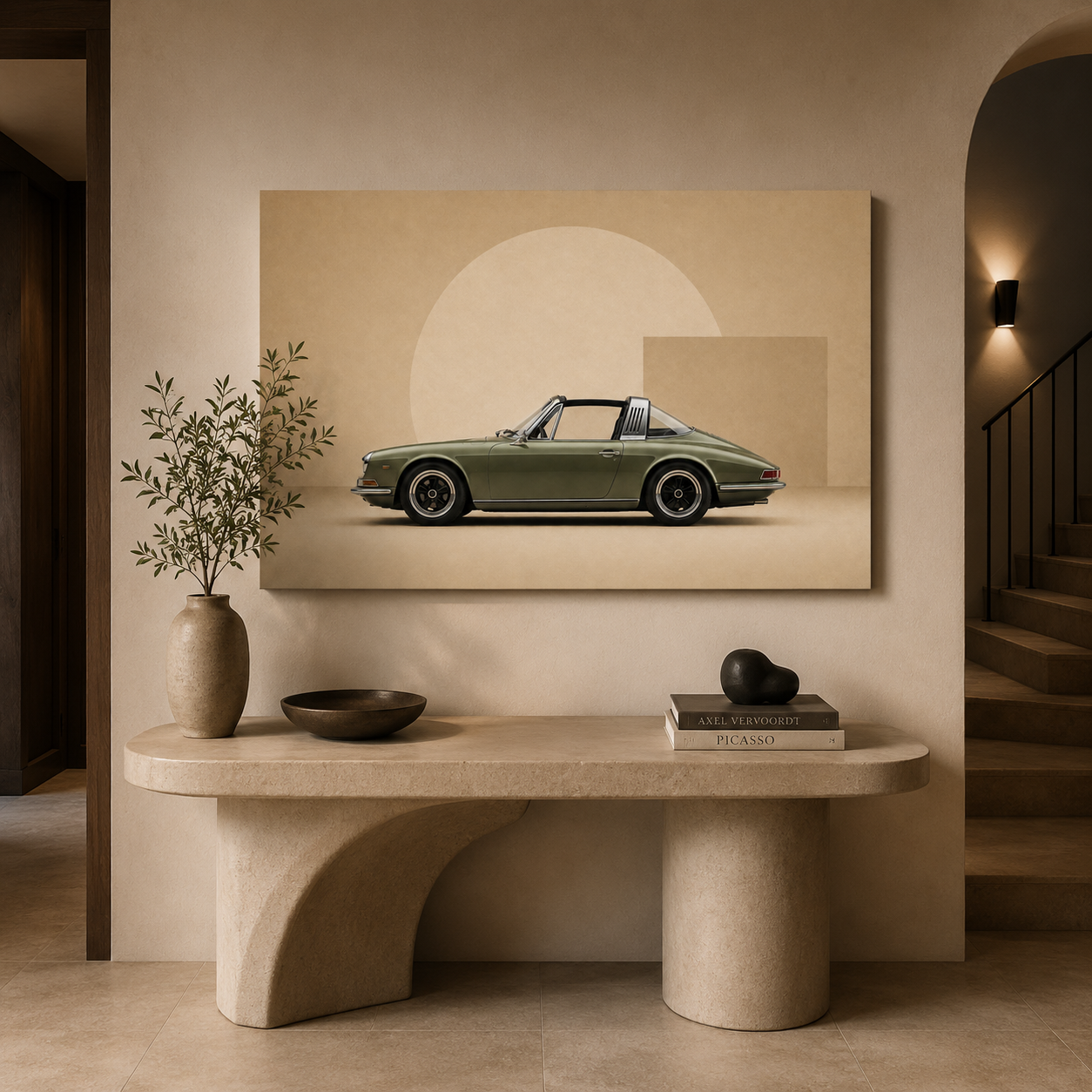 Olive Arc canvas size comparison in 30x45 40x60 50x75 and 60x90 cm