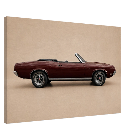 Side view of Burgundy Open Road convertible canvas showing gallery wrapped depth