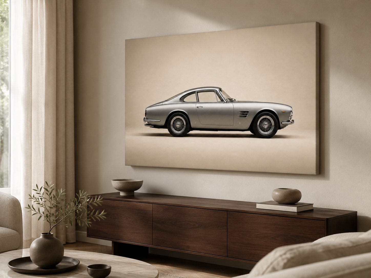 Side angle view of Silverline Profile slim canvas in a modern interior