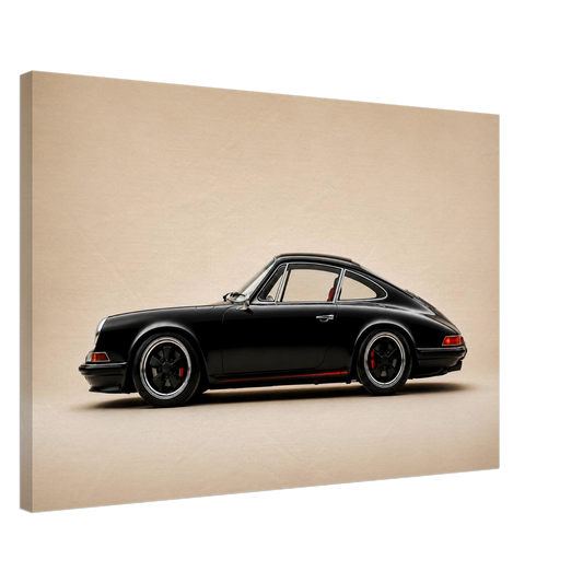 Blackline Profile minimalist classic car canvas on a clean neutral background