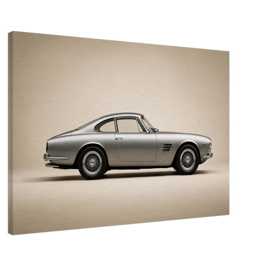 Silverline Profile minimalist silver classic car canvas on a neutral background