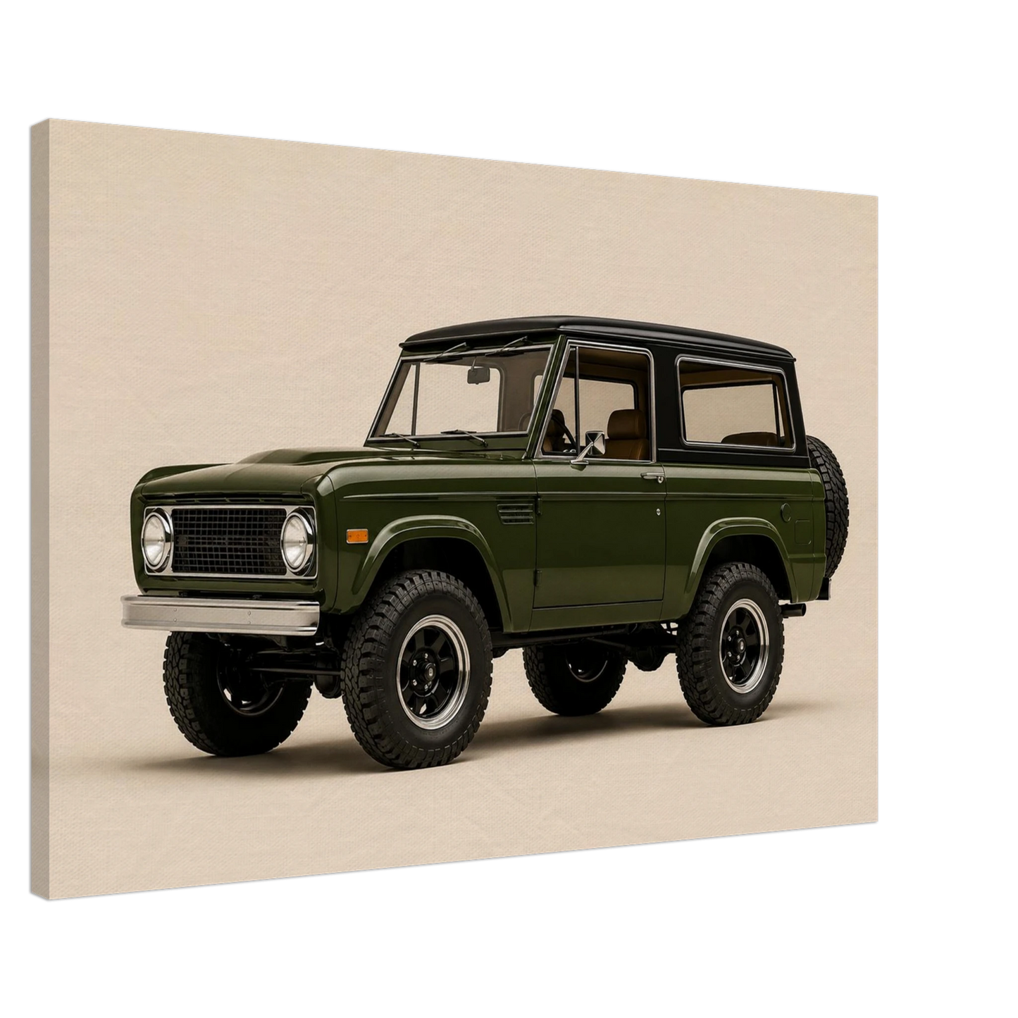 Side view of Olive Trail classic 4x4 canvas showing gallery wrapped depth