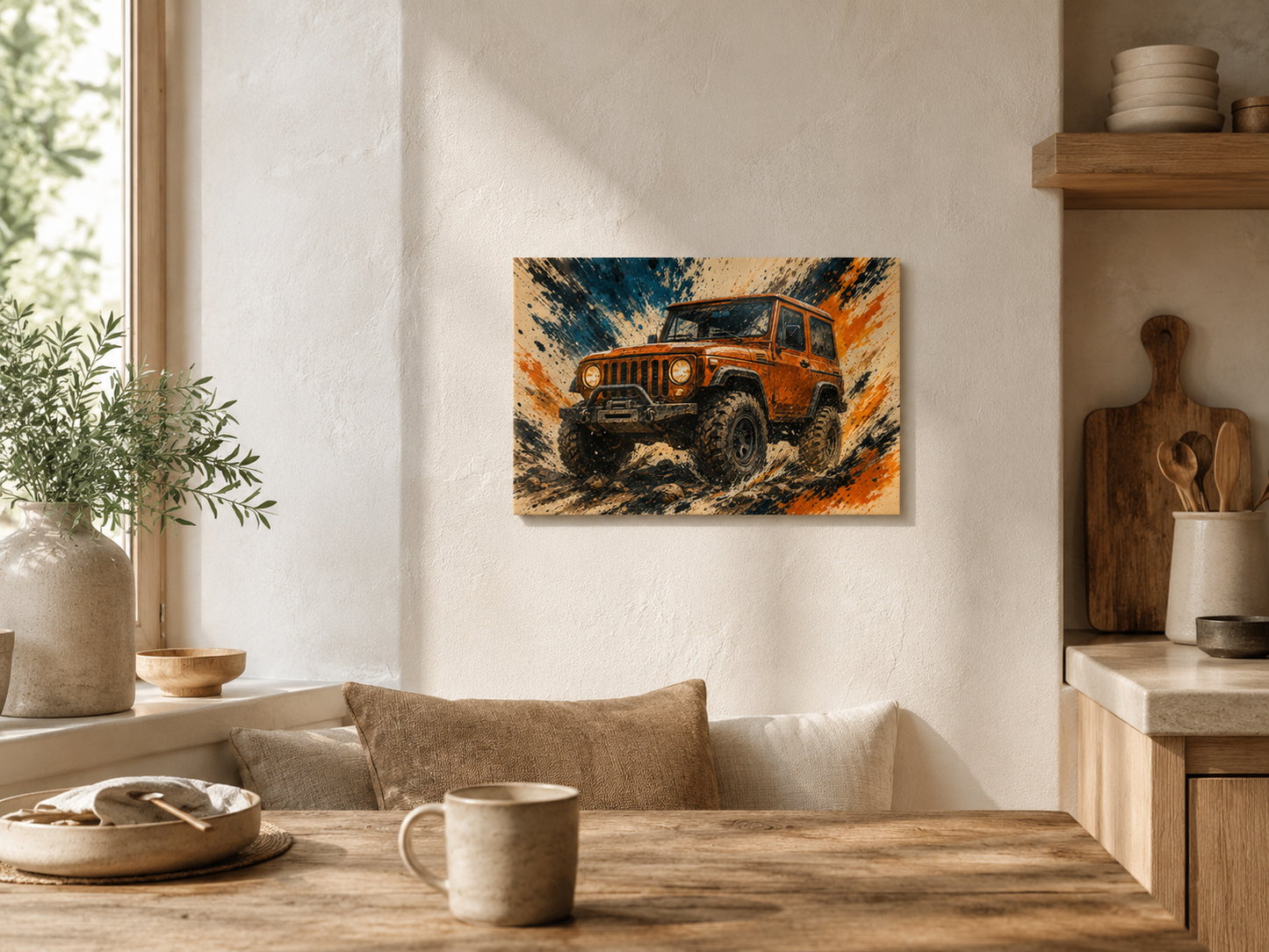 Trail Burst 4x4 canvas wall art in a gaming room