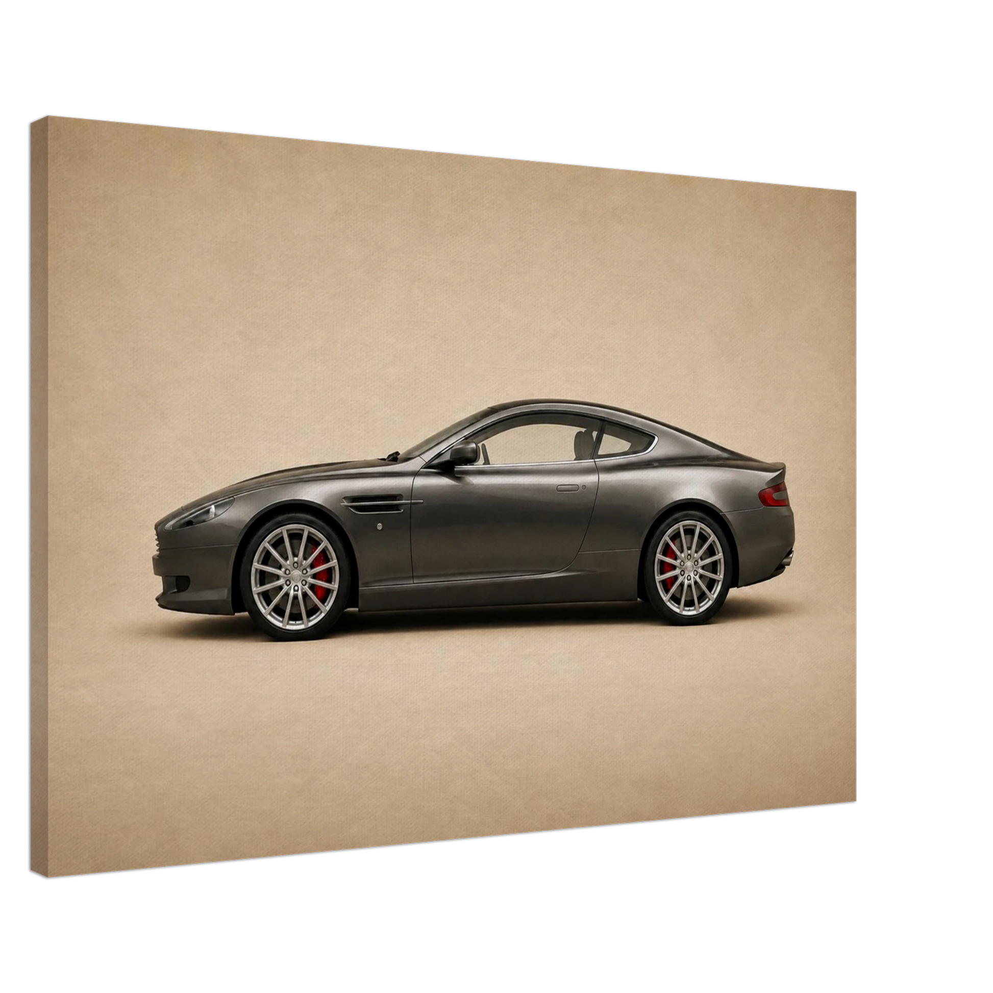 Side view of Graphite Grand Tour sports coupe canvas showing gallery wrapped depth